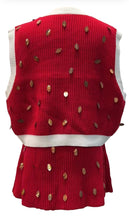 Load image into Gallery viewer, Queen of Sparkles Crimson/White Sleeveless Sweater
