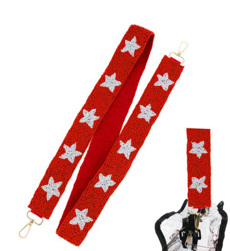 Game Day Beaded Bag Strap - Stars