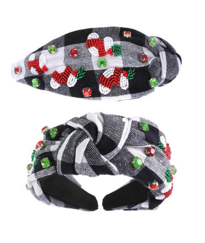 Christmas Check Headband