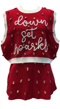 Load image into Gallery viewer, Queen of Sparkles Crimson/White Sweater Vest