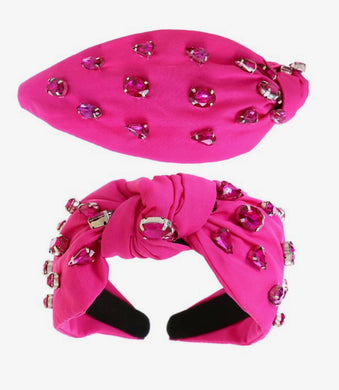 Gem Stone Headband Fuschia