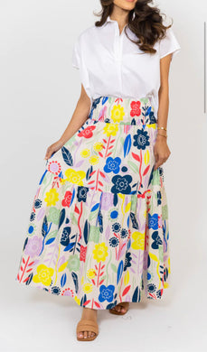 Karlie Abstract Floral Skirt