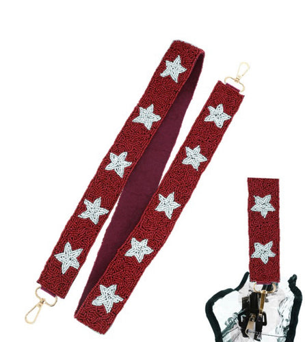 Game Day Beaded Bag Strap - Stars