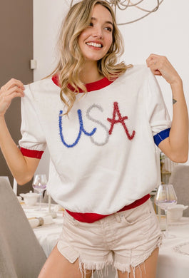 USA Metallic Letter Color Bloc