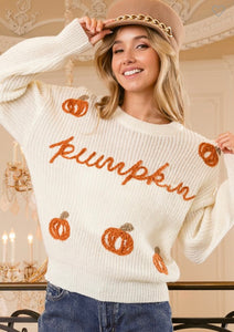 Pumpkin Stitching Sweater