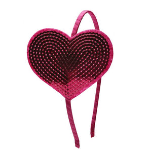 Girl's Dark Pink Sequin Heart Headband