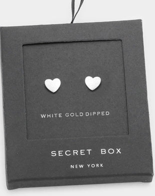 Silver Heart Studs