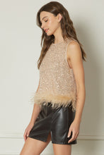 Load image into Gallery viewer, Entro Gold Sequin Top
