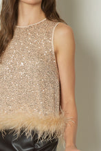 Load image into Gallery viewer, Entro Gold Sequin Top