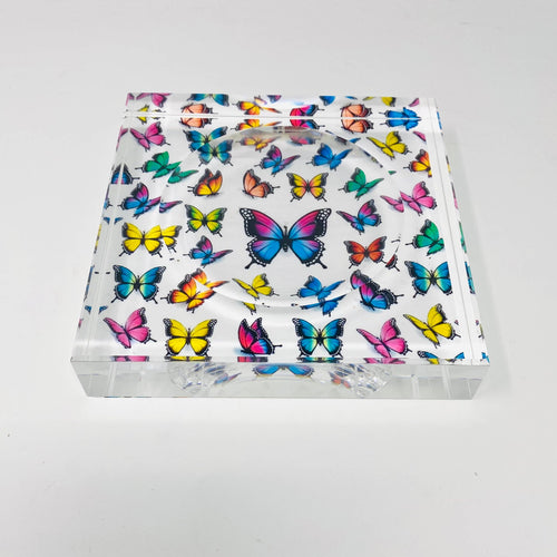 Resinate By KS - Acrylic Block Butterfly  Candy Dish Catchall