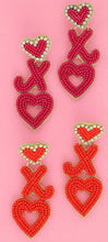 Load image into Gallery viewer, Red XO Earrings