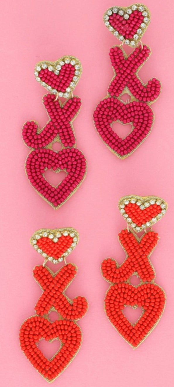Red XO Earrings