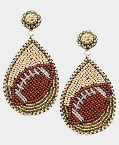 Gold Football Earrings