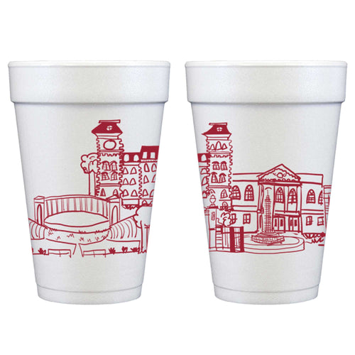 Two Funny Girls - Foam Cup 10 Pack {University of Arkansas Skyline}