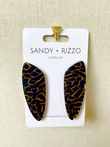 Sandy + Rizzo - Black and Gold Posh stud