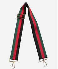 Load image into Gallery viewer, Ahdorned Black, Red &amp; Green Striped Strap