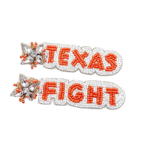 Treasure Jewels Inc. - Texas Fight Beaded Earrings