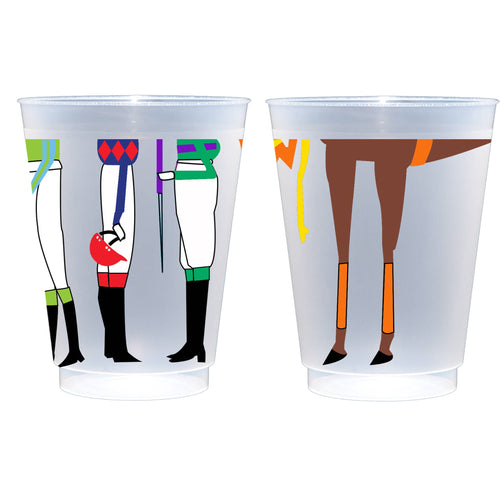 Two Funny Girls - Kentucky Derby Jockey/Horse Legs Cup 10 Pack