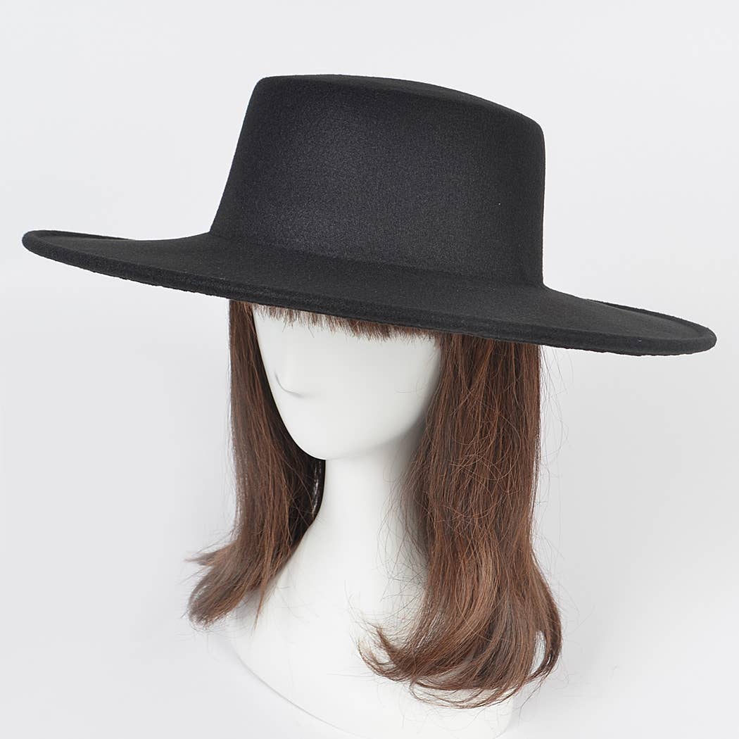 Wide Brim Black Hat