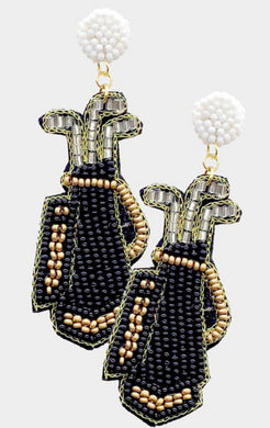 Black Golf Bag Earrings