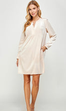 Load image into Gallery viewer, See and Be Seen Ivory Velvet Dress