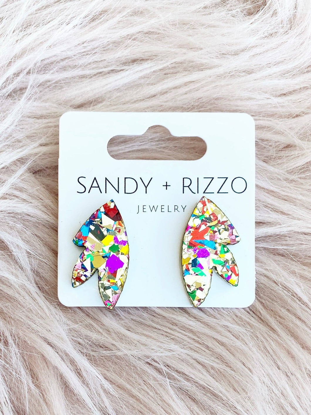 Sandy + Rizzo - Gold Confetti Shawna stud