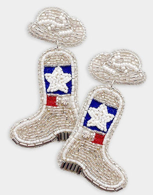 Silver Boot Earrings