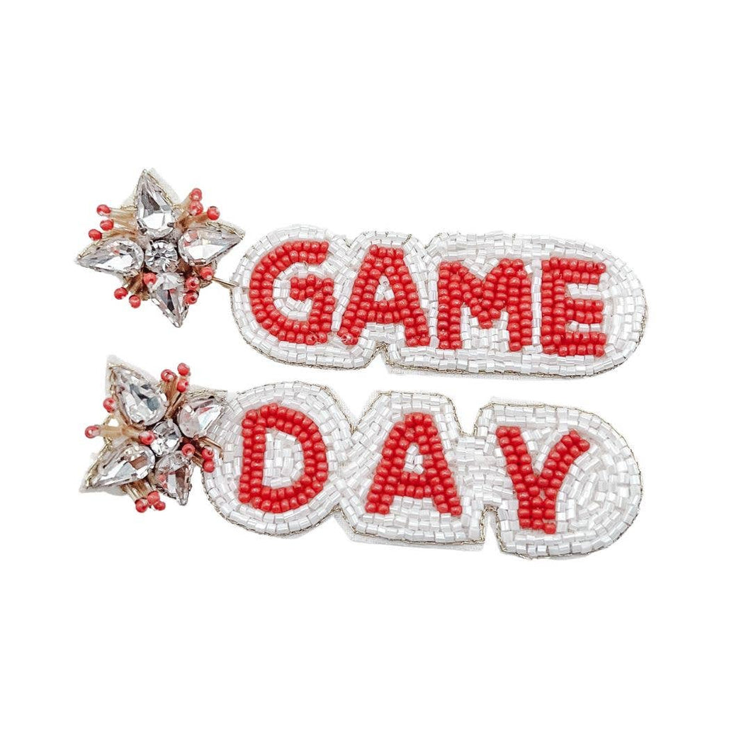 Treasure Jewels Inc. - Game Day Earring Red/White