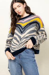 THML Grey Zebra Sweater