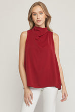 Load image into Gallery viewer, Entro Wine Drape Neck Blouse