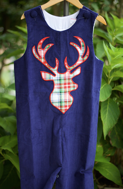Millie Jay Boys Navy Cord Christmas Deer Longall