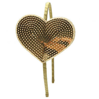 Girl's Gold Sequin Heart Headband