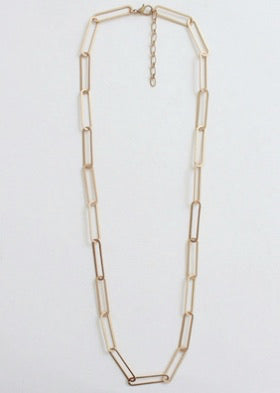 Shiny Gold Paperclip Necklace