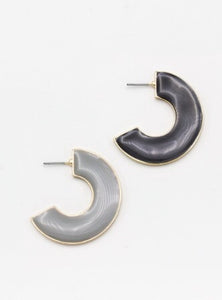 Influence Double Sided Black/Gray Earrings