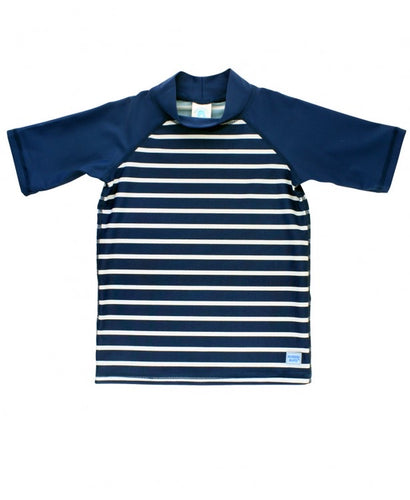 Rugged Butts Navy Stripe Short Sleeve Rash Guard