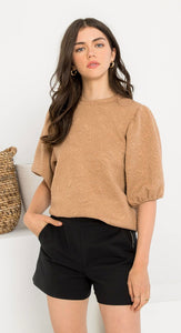 THML Textured Puff Sleeve Knit