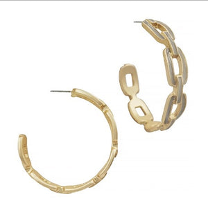 What’s Hot Gold and Gray Chain Hoops