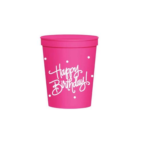 Happy Birthday Stadium Cups: Color Options