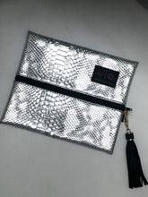 Load image into Gallery viewer, Makeup Junkie Bag - Platinum Python