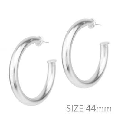 Satin Silver Hoop