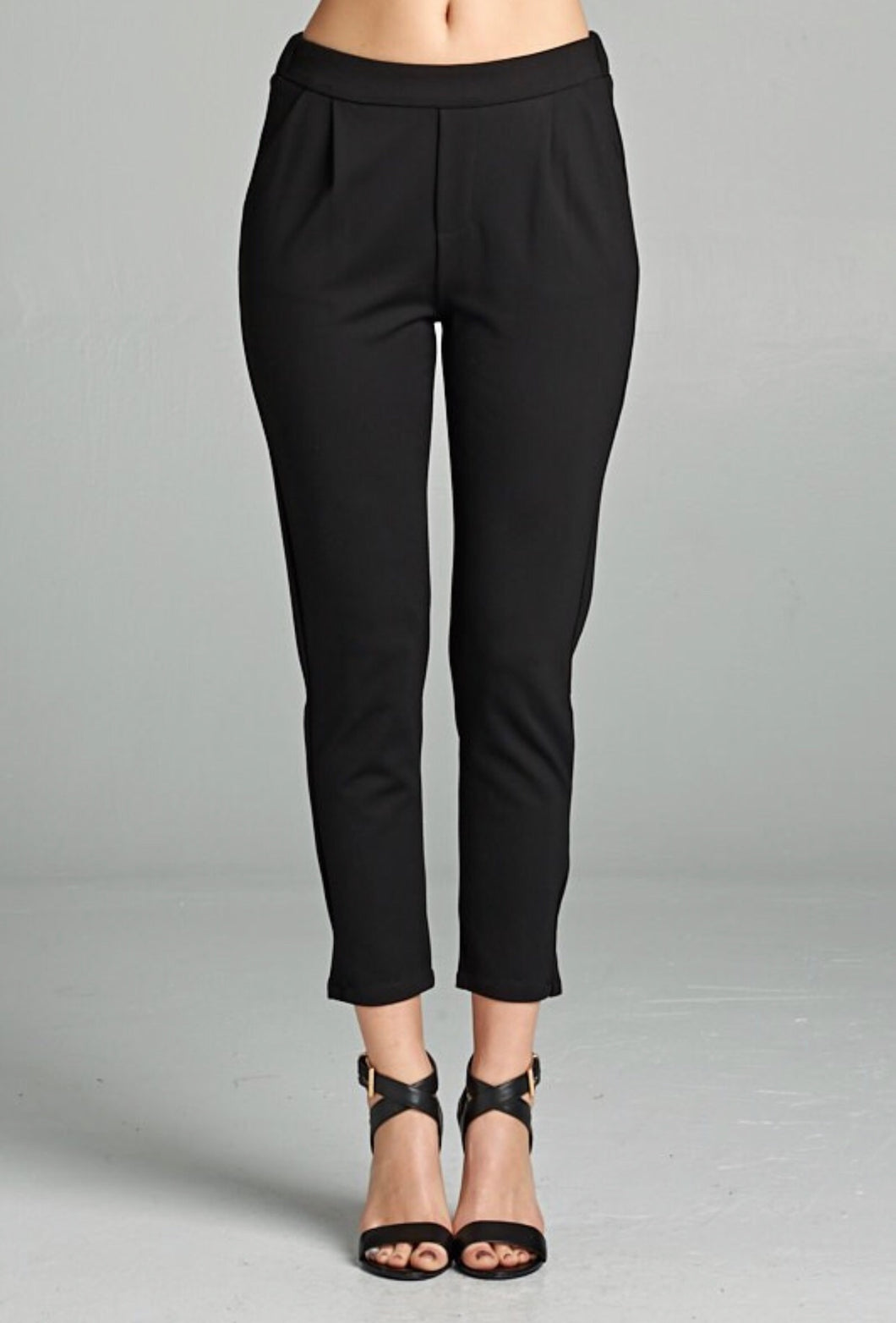 Ellison Cropped Pants in Black and Cream