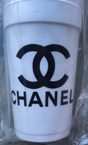 Chanel Inspired Styrofoam Cups—25 per sleeve