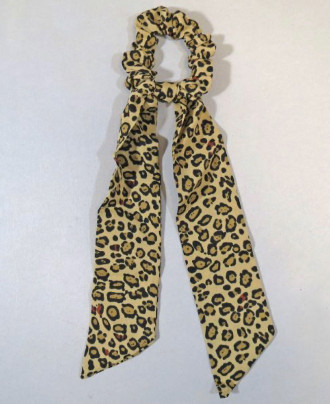 Leopard Ponytail Holder with Ties