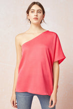Load image into Gallery viewer, Coral One Shoulder Blouse