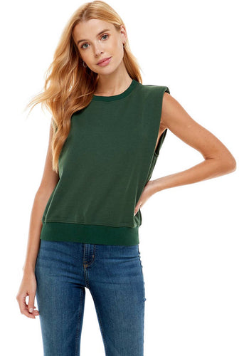 TCEC Hunter Green French Terry Muscle Top