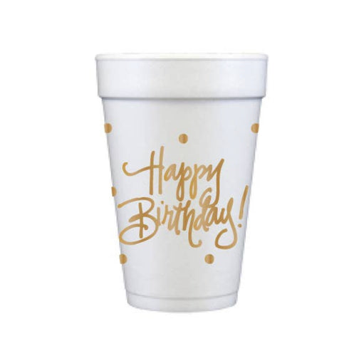 Happy Birthday Styrofoam Cups