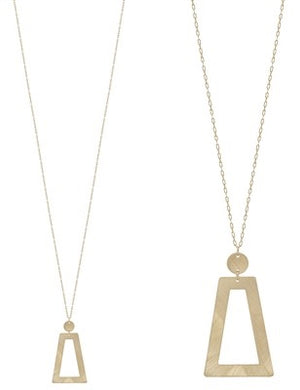 Gold Open Geometric Necklace