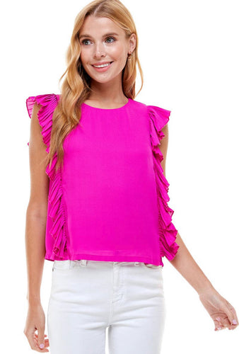 TCEC Magenta Ruffle Top