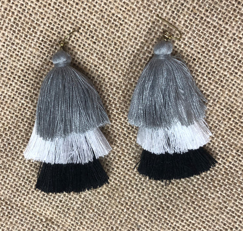 Black White Gray Tassel