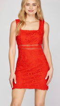 Load image into Gallery viewer, She + Sky Red Cut Out Dress